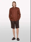 Sisley   %100 Keten Slim Fit Bermuda Şort Erkek Kahverengi Şort - 325P4AGHS9010 thumbnail 1