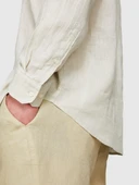 %100 Keten Regular Fit Gömlek Erkek Gri Gömlek - 324P5BKUSQ029 thumbnail 5