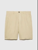 Sisley   %100 Keten Slim Fit Bermuda Şort Erkek Bej Şort - 325P4AGHS9010 thumbnail 6