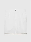 Sisley   %100 Keten Slim Fit Bermuda Şort Erkek Beyaz Şort - 325P4AGHS9010 thumbnail 6