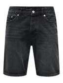 Only & Sons   ONSEDGE BLACK 2047 TAI DNM SHORTS NOOS Erkek Siyah Şort - 22032047 thumbnail 1