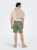 Only & Sons   ONSLINUS 0007 COT LIN SHORTS NOOS Erkek Yeşil Şort - 22024967 thumbnail 6
