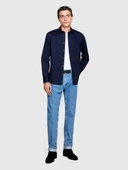 Slim Fit Esnek Koton Gömlek Erkek Lacivert Gömlek - 323A5CNX5QL19 thumbnail 6