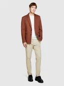 Sisley   Streç Pamuklu Kemer Delikli Slim Fit Denim Chino Pantolon Erkek Pembe Pantolon - 324P4HJTSF03N thumbnail 3