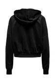 ONLALINA LIFE L/S ZIP HOOD BOX CC SWT Kadın Siyah Sweatshirt - 15339813 thumbnail 2
