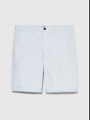 Sisley   Streç Pamuklu Kumaştan Kemer Delikli Kıvrık Paça Kısa Şort Erkek Mavi Şort - 324P4TEQS900Z thumbnail 5