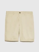 Sisley   Streç Pamuklu Kumaştan Kemer Delikli Kıvrık Paça Kısa Şort Erkek Bej Şort - 324P4TEQS900Z thumbnail 3