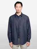 %100 Pamuk Klasik Yaka Relax Fit Gömlek Erkek Buz mavisi Gömlek - 325P5UTXSQ04H thumbnail 2