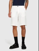 Sisley   %100 Keten Slim Fit Bermuda Şort Erkek Beyaz Şort - 325P4AGHS9010 thumbnail 4