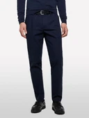 Sisley   Streç Pamuklu Logo Detaylı Slim Fit Chino Pantolon Erkek Lacivert Pantolon - 325P4WOSSF053 thumbnail 4