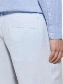 %100 Keten Slim Fit Bermuda Şort Erkek Mavi Şort - 325P4AGHS9010 thumbnail 5