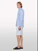 %100 Keten Slim Fit Bermuda Şort Erkek Mavi Şort - 325P4AGHS9010 thumbnail 2