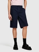 %100 Pamuk Yama Cepli Kemer Delikli Kargo Bermuda Şort Erkek Lacivert Şort - 324P4IUKS9015 thumbnail 1