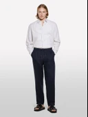 Sisley   Keten Karışımlı Çizgili Regular Fit Gömlek Erkek Kahve Gömlek - 325P51FCSQ03G thumbnail 1