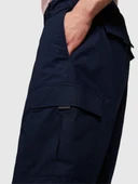 %100 Pamuk Yama Cepli Kemer Delikli Kargo Bermuda Şort Erkek Lacivert Şort - 324P4IUKS9015 thumbnail 2