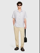 Sisley   %100 Keten Slim Comfort Fit Pantolon Erkek Bej Pantolon - 325P4AGHSF049 thumbnail 2