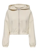 ONLSCARLETT LIFE LS ZIP HOOD SWT NOOS Kadın Gri Sweatshirt - 15346449 thumbnail 1