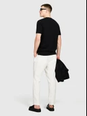 %100 Keten Beli Büzgülü İpli Slim Fit Pantolon Erkek Kırık Beyaz Pantolon - 325P4AGHSF043 thumbnail 3