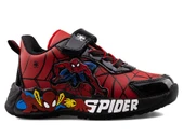 Çocuk Spider Temalı Işıklı Spor Ayakkabı – Kırmızı –siyah Rahat ve Kaymaz Taban thumbnail 1