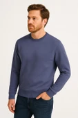 Basic Bisiklet Yaka Relaxed Regular Erkek Sweatshirt - 7478 thumbnail 10