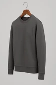 Basic Bisiklet Yaka Relaxed Regular Erkek Sweatshirt - 7478 thumbnail 3