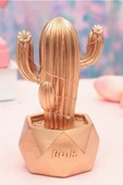 Led Işıklı Sevimli Kaktüs Dekoratif Masa Lambası Mini Biblo Gece Lambası-gold thumbnail 7