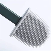 Duvara Monte Edilebilir Kapaklı Askılı Klozet Yumuşak Silikon Başlıklı Tuvalet Fırçası Seti thumbnail 5