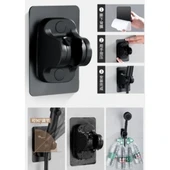 Yapışkanlı Duş Başlığı Tutucu Ayarlı Siyah thumbnail 3