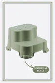 Kaydırmaz Çocuk Taburesi - Çift Basamaklı Banyo Lavabo Merdiven Yükseltici Bebek Basamağı Yeşil thumbnail 1