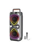 Bluetooh Hoparlör Kablolu Mikrofonlu Kumandali Radyolu Led Işıklı Parti Speaker D78 thumbnail 1