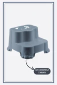 Kaydırmaz Çocuk Taburesi - Çift Basamaklı Banyo Lavabo Merdiven Yükseltici Bebek Basamağı Mavi thumbnail 1
