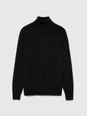 Yün Karışımlı Slim Fit Kazak Erkek Siyah Kazak - 323A11BAS200A thumbnail 4