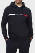 HILFIGER CHEST INSERT HOODY Erkek Mavi Kazak - MW0MW37361 thumbnail 1
