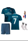 2018 Ronaldo Turkuaz Real.madrid.çocuk Forma Takımı 4 Parça thumbnail 1