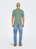 Only & Sons   ONSWYLER LIFE REG 14 SS POLO KNIT NOOS Erkek Yeşil Kazak - 22022219 thumbnail 4