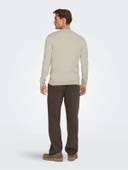 ONSWYLER LIFE REG 14 HALF ZIP POLO KNIT Erkek Gray Kazak - 22034225 thumbnail 3