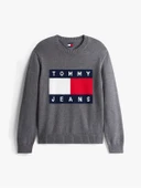 TJM REG MELANGE FLAG SWEATER Erkek Gri Kazak - DM0DM22105 thumbnail 5