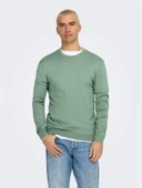 ONSWYLER LIFE REG 14 LS CREW KNIT NOOS Erkek Yeşil Kazak - 22020088 thumbnail 3