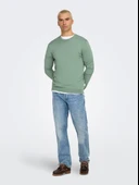 ONSWYLER LIFE REG 14 LS CREW KNIT NOOS Erkek Yeşil Kazak - 22020088 thumbnail 7