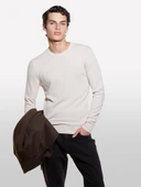 Sisley   Kaşmir Karışımlı Bisiklet Yaka Kazak Erkek Krem Kazak - 324A102HS1B17 thumbnail 4