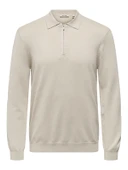 ONSWYLER LIFE REG 14 HALF ZIP POLO KNIT Erkek Gray Kazak - 22034225 thumbnail 1