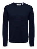 ONSPANTER REG 12 STRUC CREW KNIT NOOS Erkek Mavi Kazak - 22016980 thumbnail 1