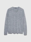 Yün Karışımlı V Yaka Kazak Erkek Siyah Kazak - 323A107GS102O thumbnail 6