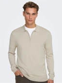 ONSWYLER LIFE REG 14 HALF ZIP POLO KNIT Erkek Gray Kazak - 22034225 thumbnail 4