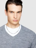 Yün Karışımlı V Yaka Kazak Erkek Siyah Kazak - 323A107GS102O thumbnail 10