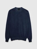 %100 Pamuk Soldurma Bisiklet Yaka Kazak Erkek Lacivert Kazak - 324P1098S1032 thumbnail 3