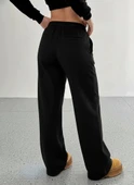 MDB Kadın Yüksek Bel Lastikli Bağcıklı Geniş Kesim Dalgıç Pantolon thumbnail 2
