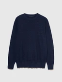 Sisley   %100 Pamuk Dokulu Bisiklet Yaka Kazak Erkek Lacivert Kazak - 324P1098S1033 thumbnail 6