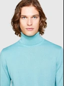 Sisley   Yün Karışımlı Slim Fit Kazak Erkek Yeşil Kazak - 323A11BAS200A thumbnail 5