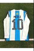 Uzun Koll Dünya Kupası Lionel Messi Arjantin Mavi Şampiyonlar Ligi Yetişkin Forması thumbnail 1